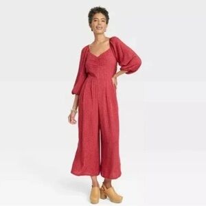 Women’s Knox Rose Wide Leg Jumpsuit Size XS Pink Orange Floral Print